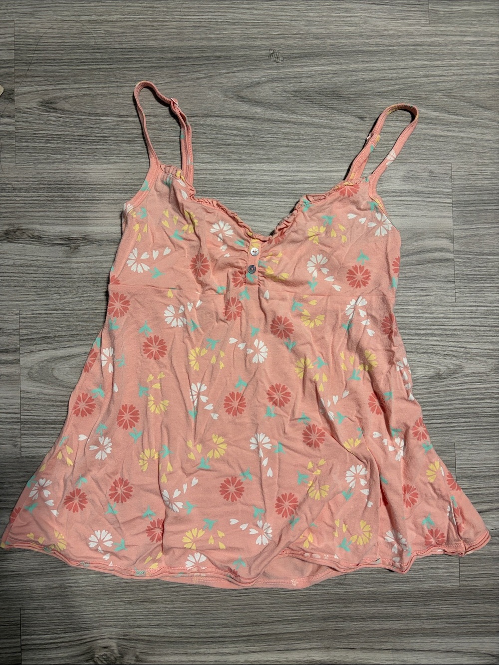 Vintage Victoria's Secret Angels Pink Floral Babydoll Tank Top